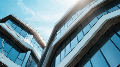 Detail of modern architecture buildings. Symbol of real estate, business, prosperity. Beautiful sunny day