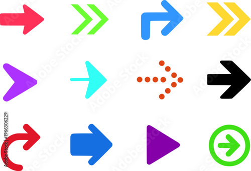 Arrow symbol illustration icon set