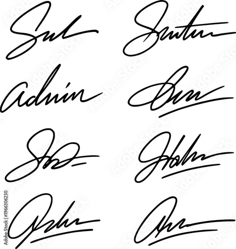 Signature example illustration set