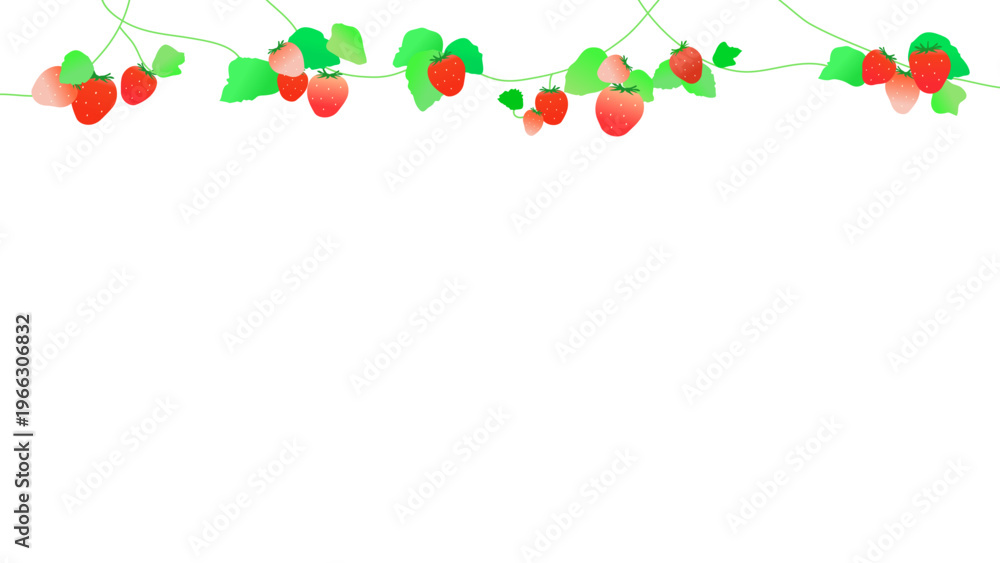 Fototapeta premium Cute strawberry frame vector