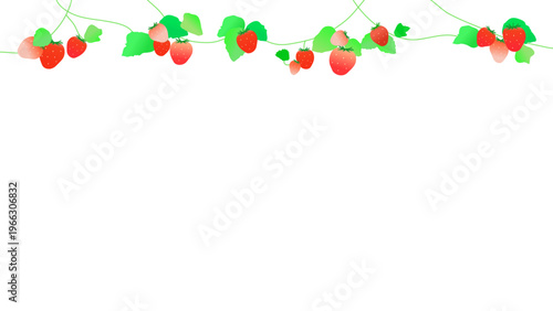 Cute strawberry frame vector