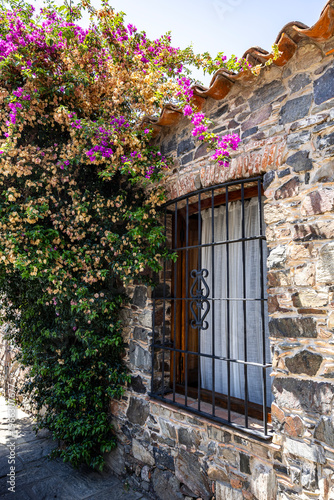 Facade of house in historic quarter of Colonia del Sacramento, Uruguay