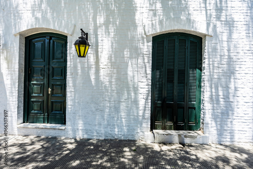 Facade of house in historic quarter of Colonia del Sacramento, Uruguay