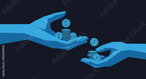 Money Transfer Financial Exchange Business Payment Concept with vector illustration