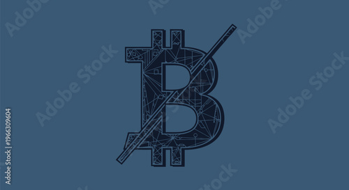 Bitcoin Cryptocurrency Ban Financial Regulation Risk Concept with vector illustration
