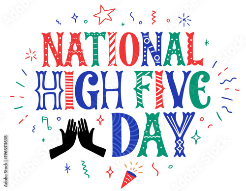 High Five Gesture Vector Illustration for National High Five Day, Success, Unity and Motivation Concept Isolated on White Background