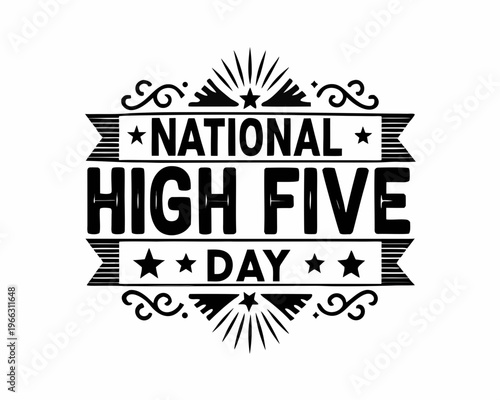 NATIONAL HIGH FIVE DAY vector illustration isolated on white background