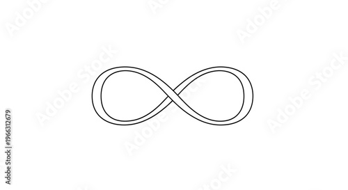 Elegant double line infinity symbol vector graphic on white. Represents endlessness, eternity, love, limitless possibilities, and continuous loop.