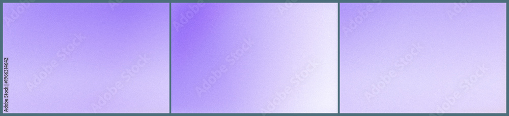 Fototapeta premium Three lavender gradient panels aligned in a teal frame create a gentle, modern triptych ideal for website headers, social banners, and feminine branding or wellness designs.