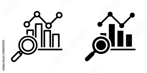 Market analysis icon, element icon for design branding, print, and digital media