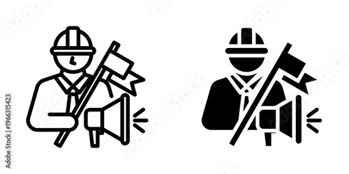 Labor strike icon, element icon for design branding, print, and digital media