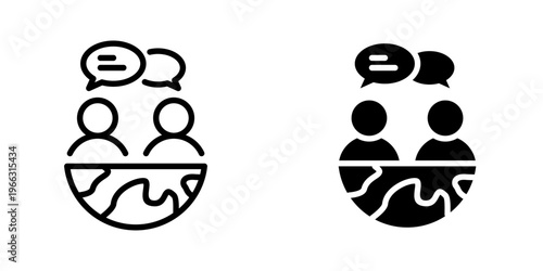 Communication icon, element icon for design branding, print, and digital media