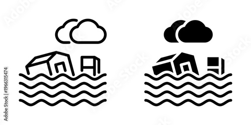 Floods icon, element icon for design branding, print, and digital media