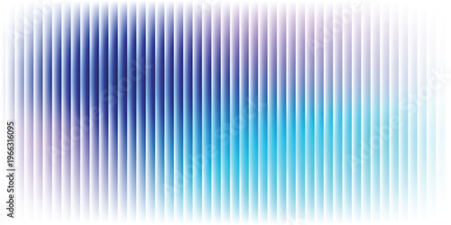 Abstract vertical blue light bar pattern background with glowing cyan center, creating a vibrant digital sound wave or equalizer effect, isolated on