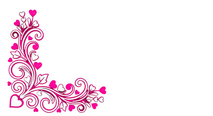 Pink Heart Swirl Border Design