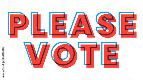 Fotografija Please vote multiply typography png text word
