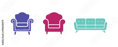 A stylish pack of interior furniture icons by Stampico.