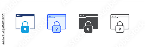 Web Security icon multiple style collection. Vector illustration.