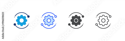Configuration icon multiple style collection. Vector illustration.