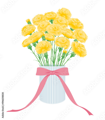 カーネーションの花束　黄色