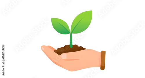 hand holding plant, green plant illustration, plant care illustration, eco symbol illustration, nature symbol illustration, environment icon illustration, sustainability icon illustration, growth symb