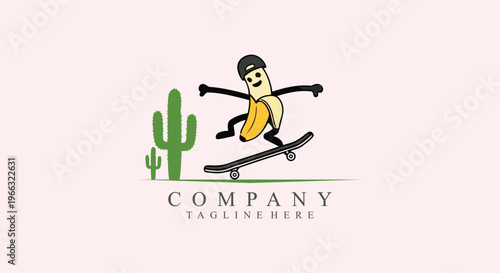 Man Riding a Skateboard Outdoors, banana with Skateboard
