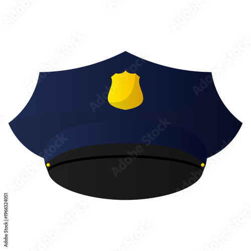 Police Hat with Gold Emblem