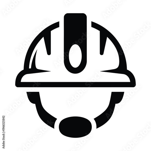 Hard hat icon for construction safety and industrial protection icon