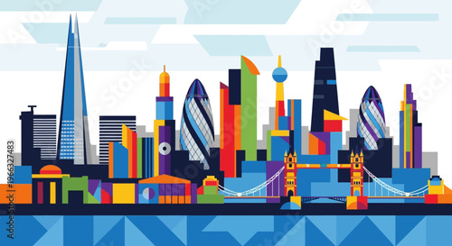 City Skyline Urban Landscape.