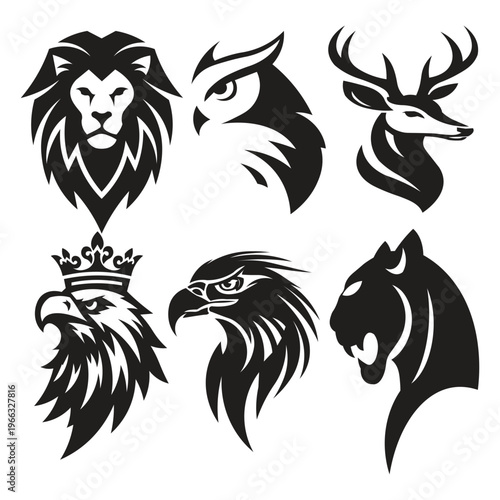 animal head silhouette illustration The animal head is the anterior body part that houses the main sense organs (eyes, ears, nose, mouth) and the brain as the information processing center. Generally 