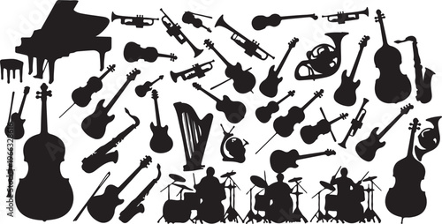 Musicians vector silhouettes