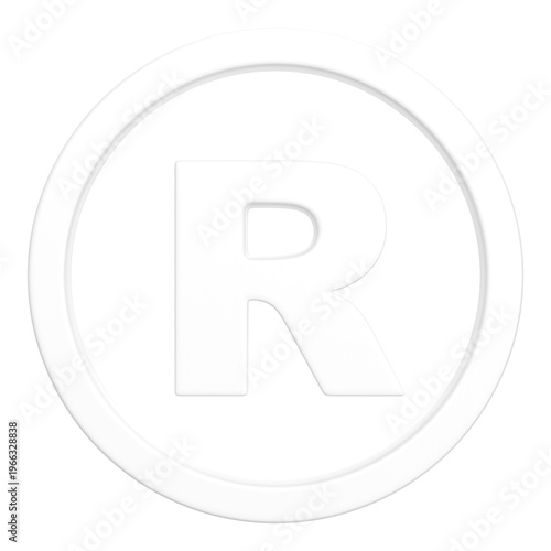 Canvastavla White registered trademark png symbol 3D, transparent background