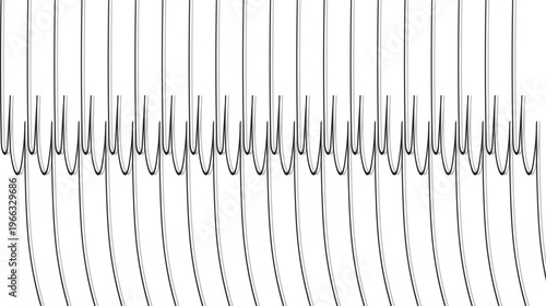 Texture in the form of parallel curving lines with sharp ends. Part of fence. 