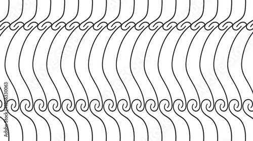 Curved, curling fence elements