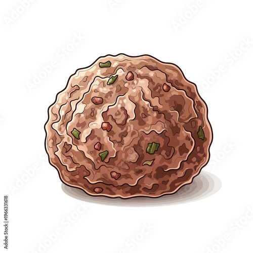 Meatball illustration on white background