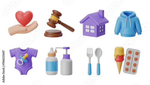 Assorted everyday personal care and hygiene items displayed together Vector