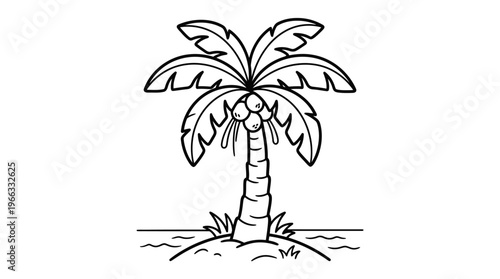 Detailed illustration of a palm tree.