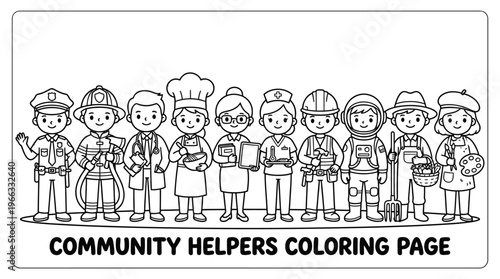 Community helpers in various professions.