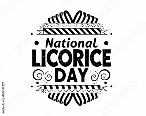 National Licorice Day Graphic, Delicious Candy Treat Vector Illustration, Sweet Snack Concept Isolated on White
