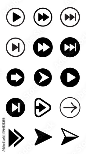Obraz na płótnie PNG diverse arrow icon collection, transparent background