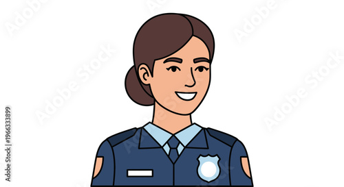 Female Police Officer Portrait - Smiling Woman in Uniform