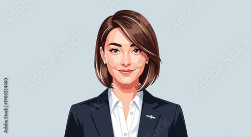 Professional Woman in Business Suit Smiling Confidently