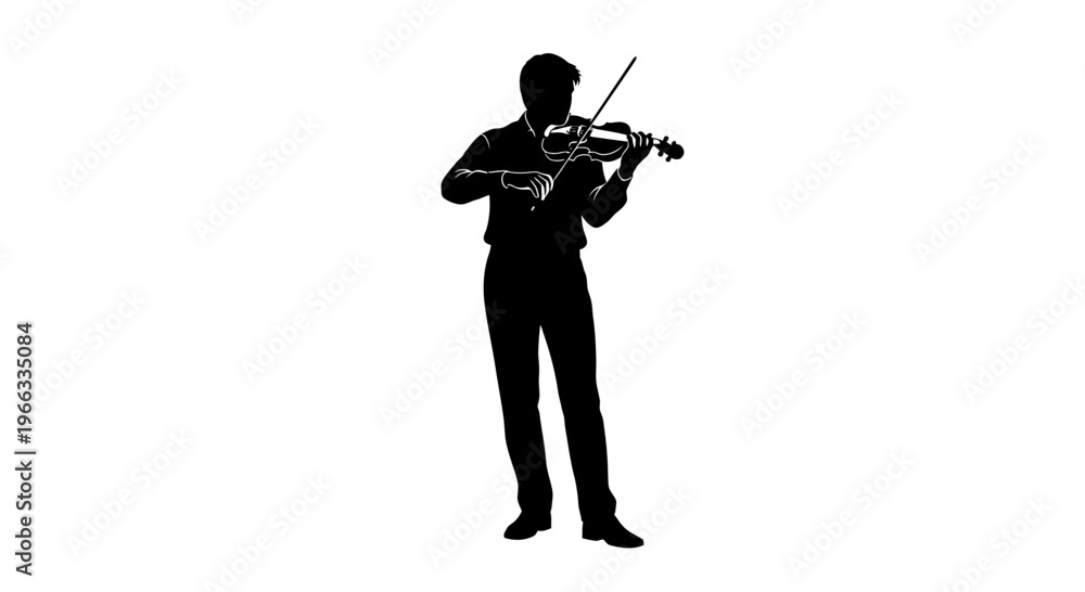 Fototapeta premium Violin Player Silhouette