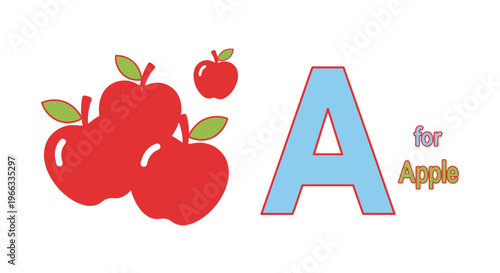 Apple Letter A Fruit.