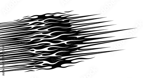 Black flame texture abstract design element.