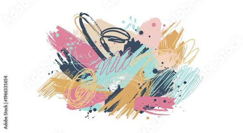 Colorful abstract brush strokes art.