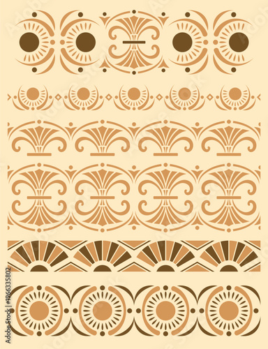 Egyptian border decoration. Egyptian seamless border illustration  