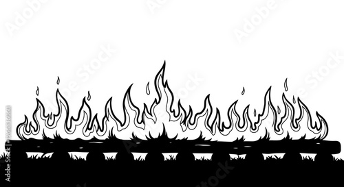 Flames burning on a surface.