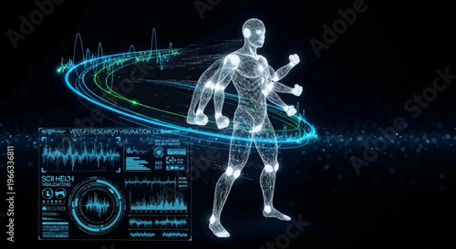 Human Body Digital Skeleton Model.