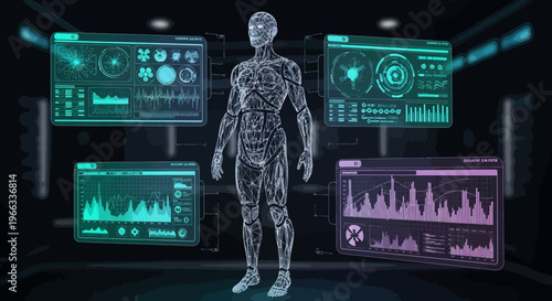 Human Body Digital Skeleton Model.